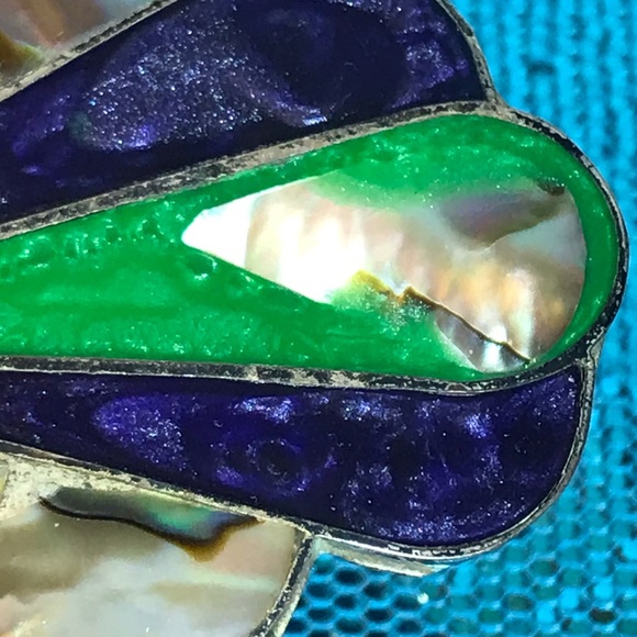 Mexican Designed Inlaid Shell Barrett - Picture 3 of 8